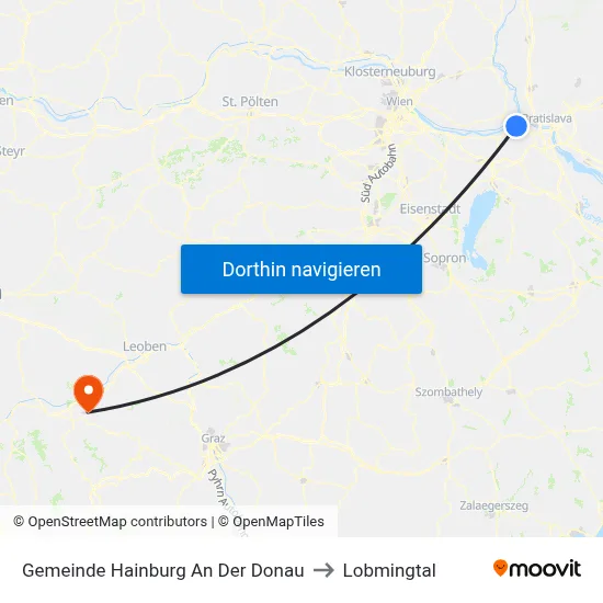 Gemeinde Hainburg An Der Donau to Lobmingtal map
