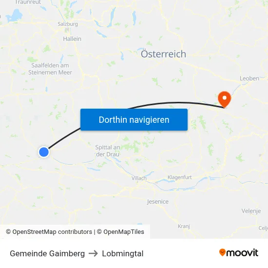 Gemeinde Gaimberg to Lobmingtal map