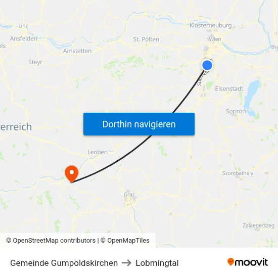 Gemeinde Gumpoldskirchen to Lobmingtal map