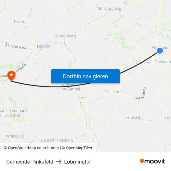 Gemeinde Pinkafeld to Lobmingtal map