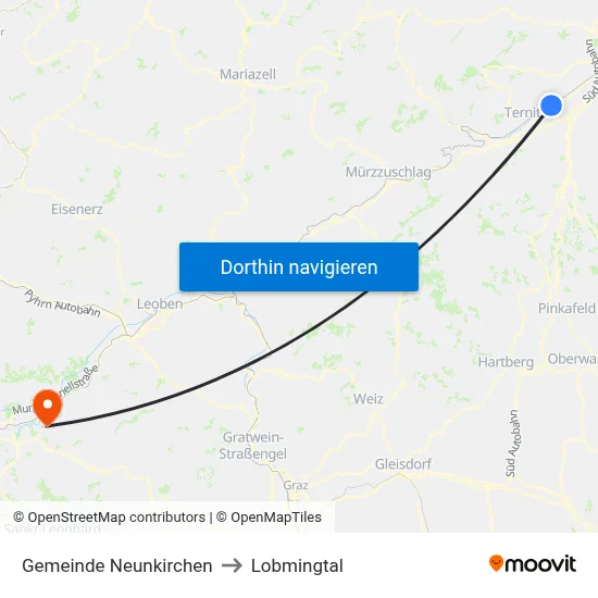 Gemeinde Neunkirchen to Lobmingtal map