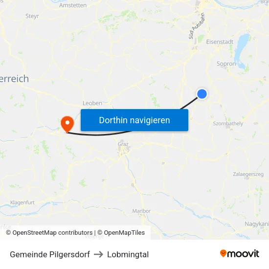 Gemeinde Pilgersdorf to Lobmingtal map
