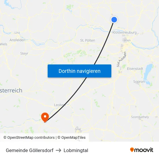 Gemeinde Göllersdorf to Lobmingtal map