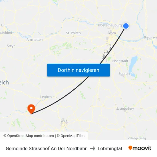 Gemeinde Strasshof An Der Nordbahn to Lobmingtal map