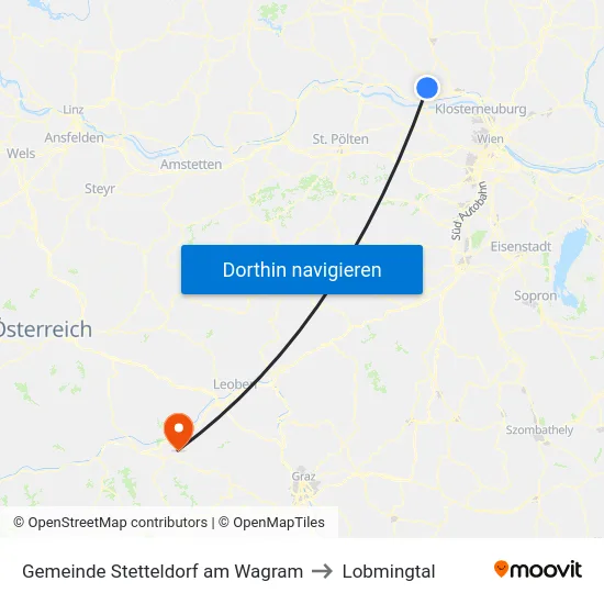 Gemeinde Stetteldorf am Wagram to Lobmingtal map