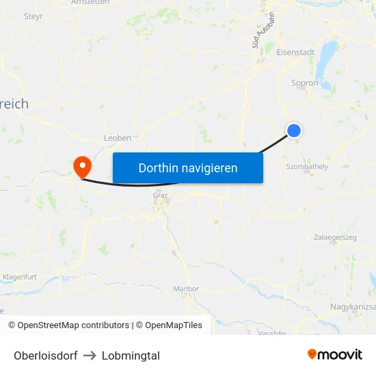 Oberloisdorf to Lobmingtal map
