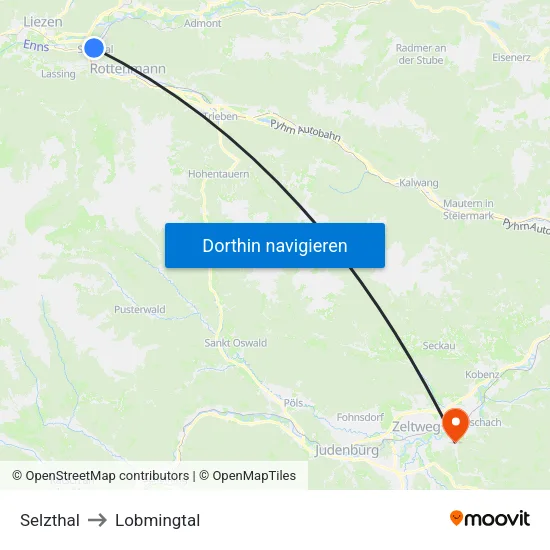 Selzthal to Lobmingtal map