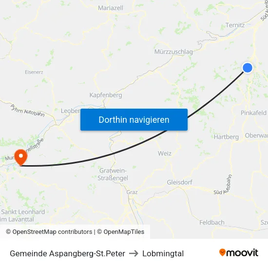 Gemeinde Aspangberg-St.Peter to Lobmingtal map