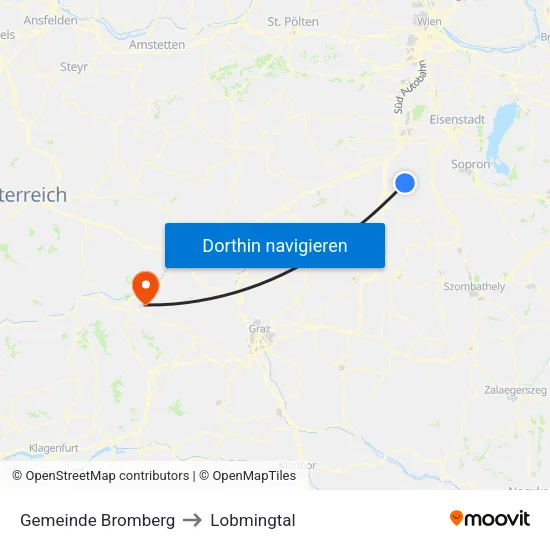 Gemeinde Bromberg to Lobmingtal map