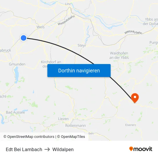 Edt Bei Lambach to Wildalpen map