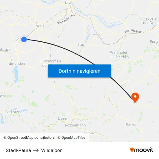 Stadl-Paura to Wildalpen map