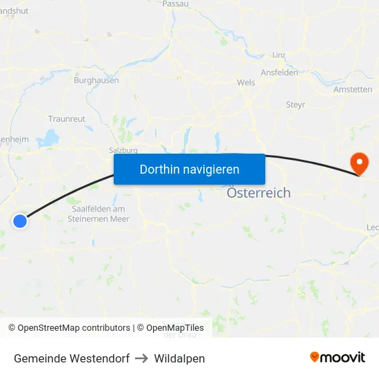 Gemeinde Westendorf to Wildalpen map