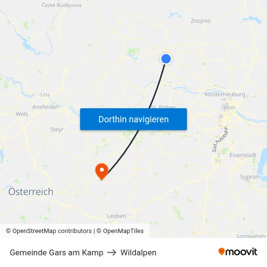 Gemeinde Gars am Kamp to Wildalpen map