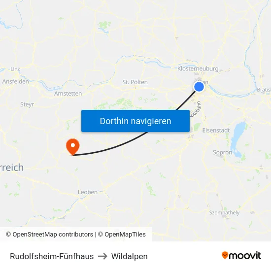 Rudolfsheim-Fünfhaus to Wildalpen map