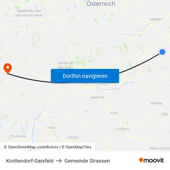 Krottendorf-Gaisfeld to Gemeinde Strassen map