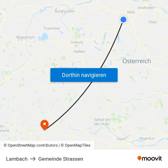 Lambach to Gemeinde Strassen map