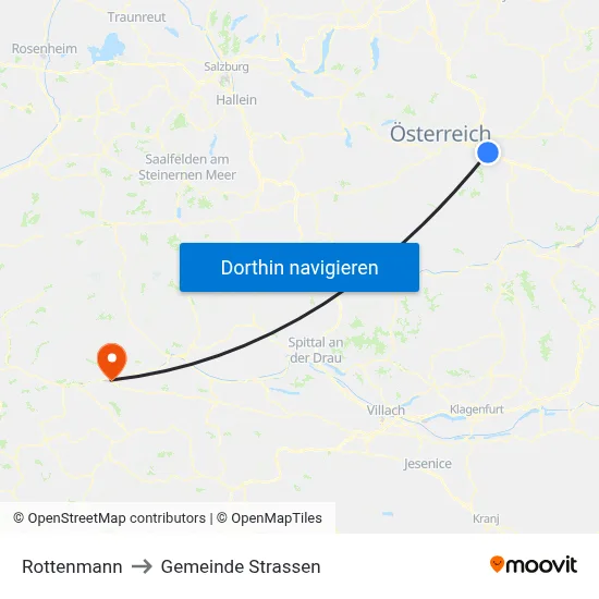 Rottenmann to Gemeinde Strassen map