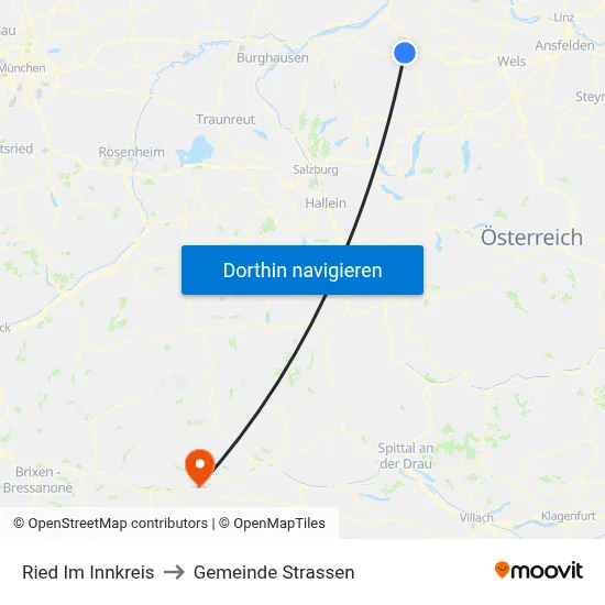Ried Im Innkreis to Gemeinde Strassen map