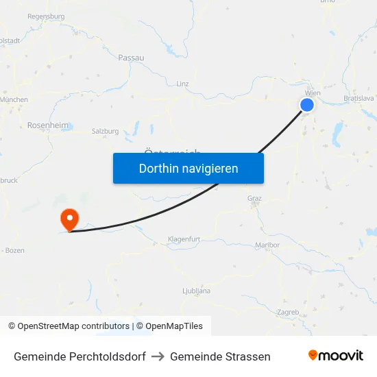 Gemeinde Perchtoldsdorf to Gemeinde Strassen map