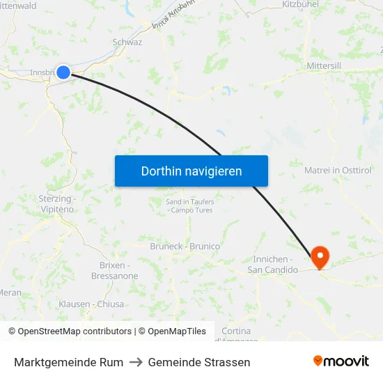 Marktgemeinde Rum to Gemeinde Strassen map