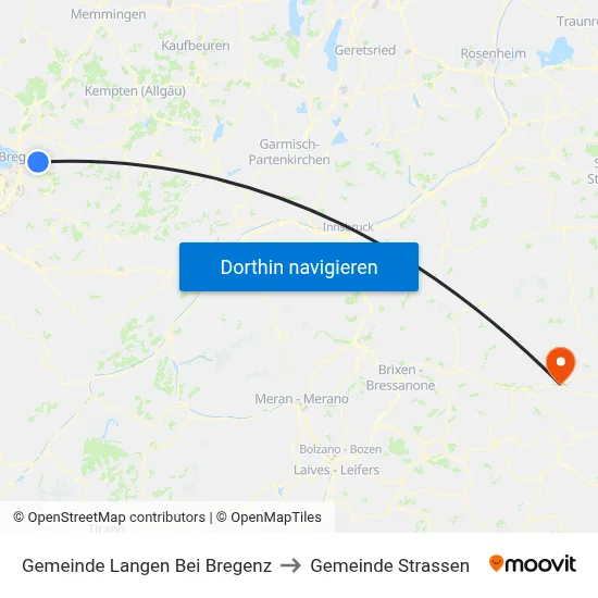 Gemeinde Langen Bei Bregenz to Gemeinde Strassen map