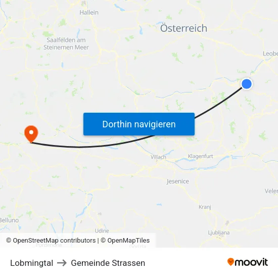 Lobmingtal to Gemeinde Strassen map