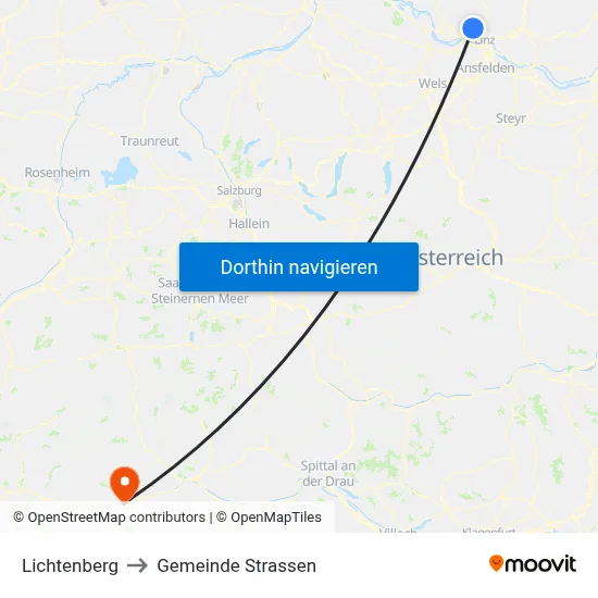 Lichtenberg to Gemeinde Strassen map