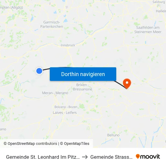 Gemeinde St. Leonhard Im Pitztal to Gemeinde Strassen map