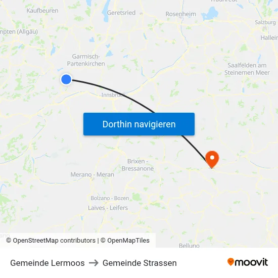 Gemeinde Lermoos to Gemeinde Strassen map