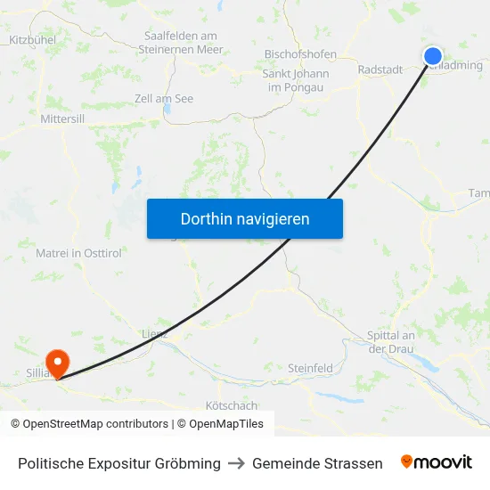 Politische Expositur Gröbming to Gemeinde Strassen map