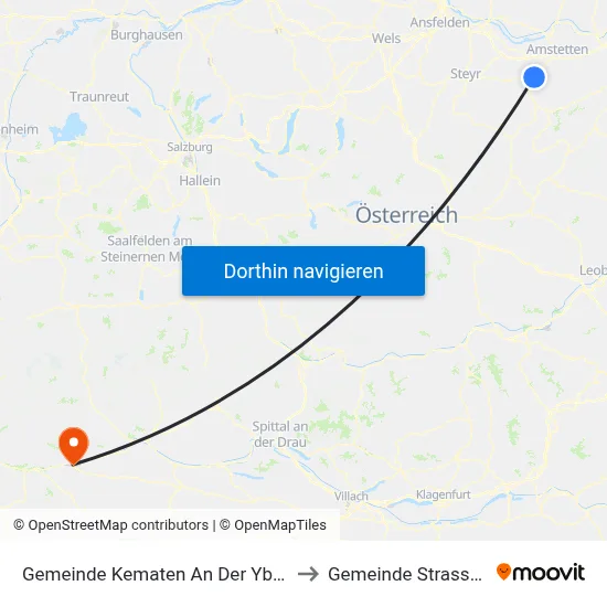Gemeinde Kematen An Der Ybbs to Gemeinde Strassen map