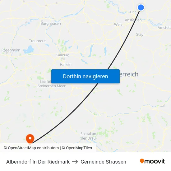 Alberndorf In Der Riedmark to Gemeinde Strassen map