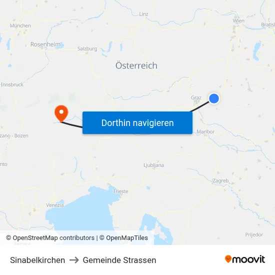 Sinabelkirchen to Gemeinde Strassen map