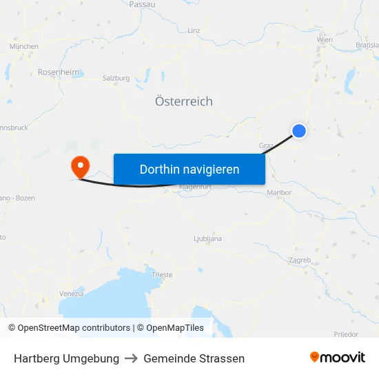 Hartberg Umgebung to Gemeinde Strassen map