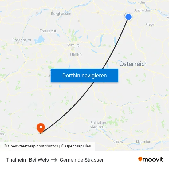 Thalheim Bei Wels to Gemeinde Strassen map