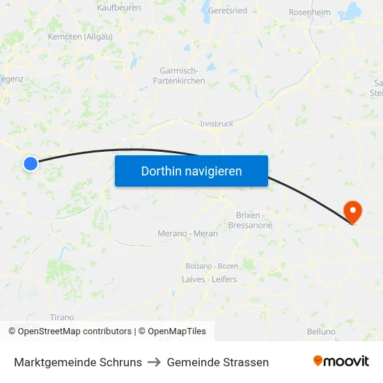 Marktgemeinde Schruns to Gemeinde Strassen map