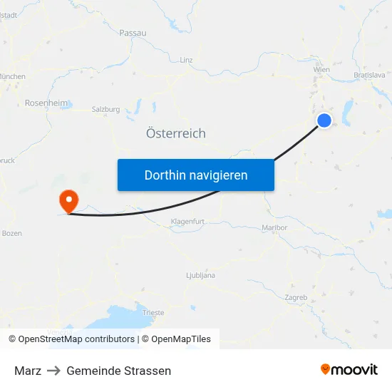 Marz to Gemeinde Strassen map