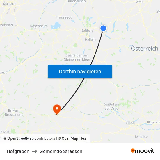 Tiefgraben to Gemeinde Strassen map