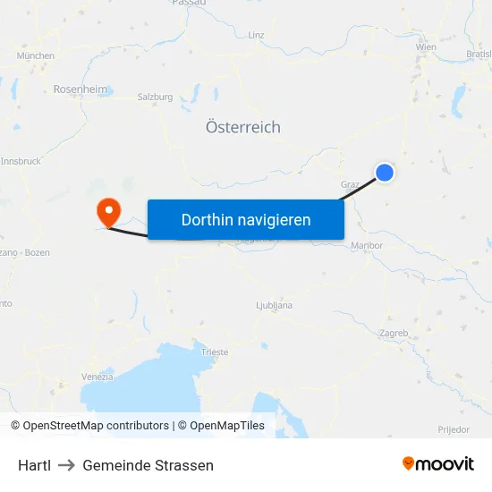 Hartl to Gemeinde Strassen map
