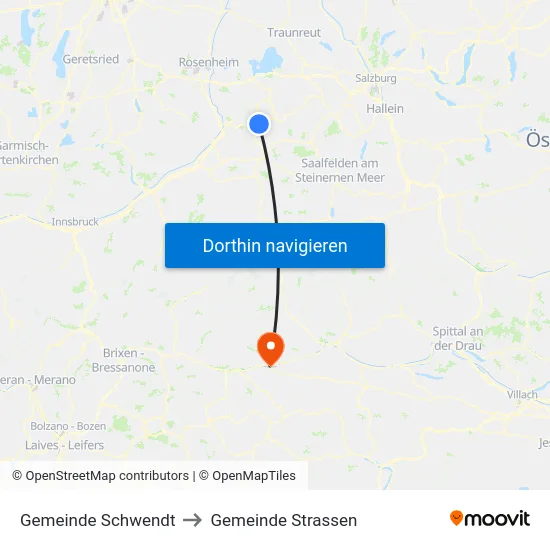 Gemeinde Schwendt to Gemeinde Strassen map