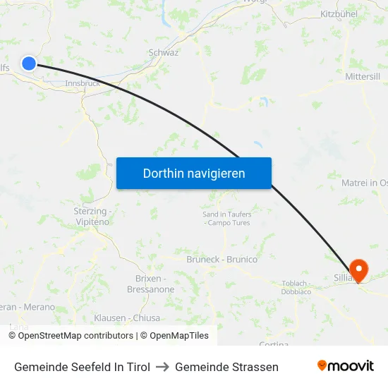 Gemeinde Seefeld In Tirol to Gemeinde Strassen map