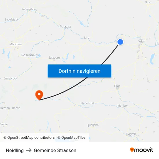 Neidling to Gemeinde Strassen map