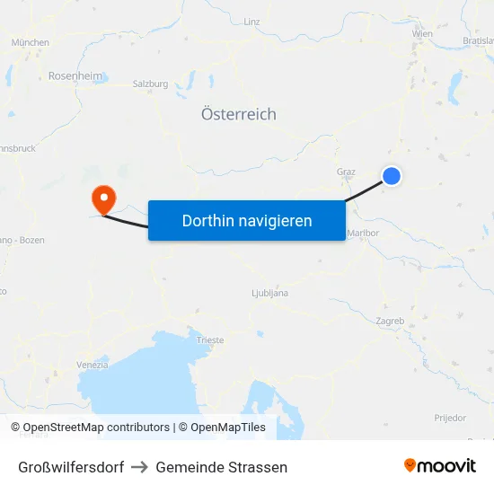 Großwilfersdorf to Gemeinde Strassen map