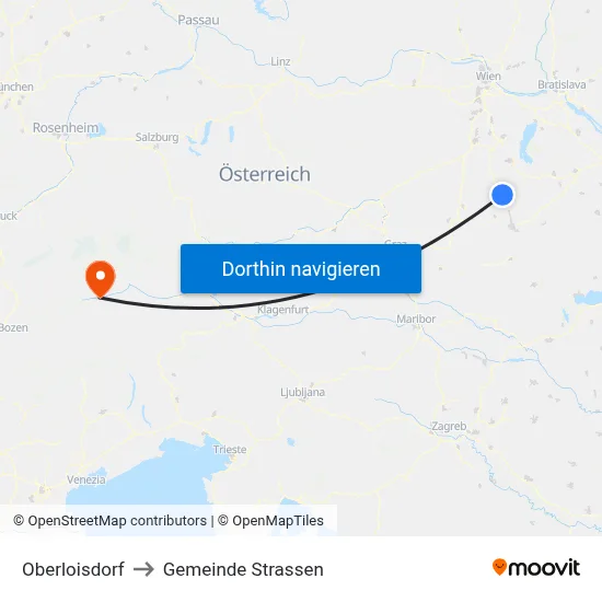 Oberloisdorf to Gemeinde Strassen map