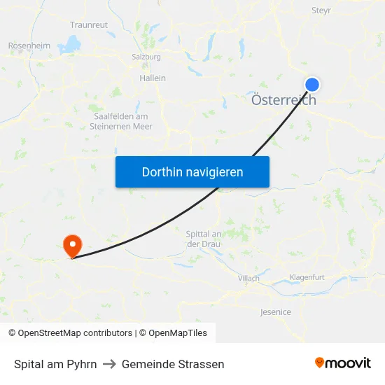Spital am Pyhrn to Gemeinde Strassen map