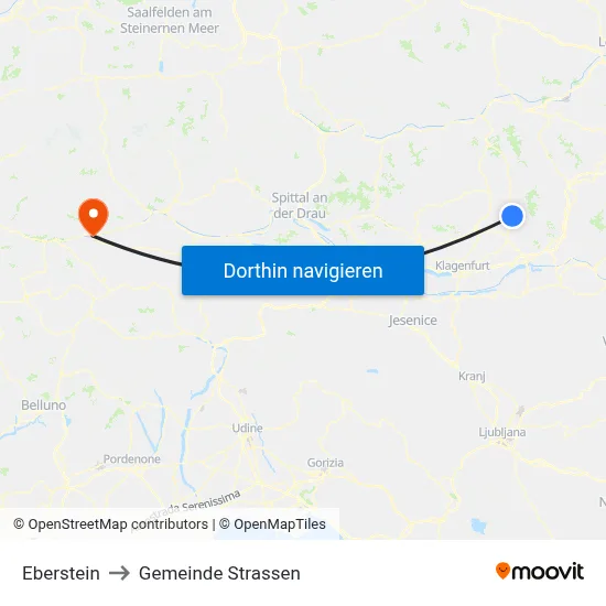 Eberstein to Gemeinde Strassen map