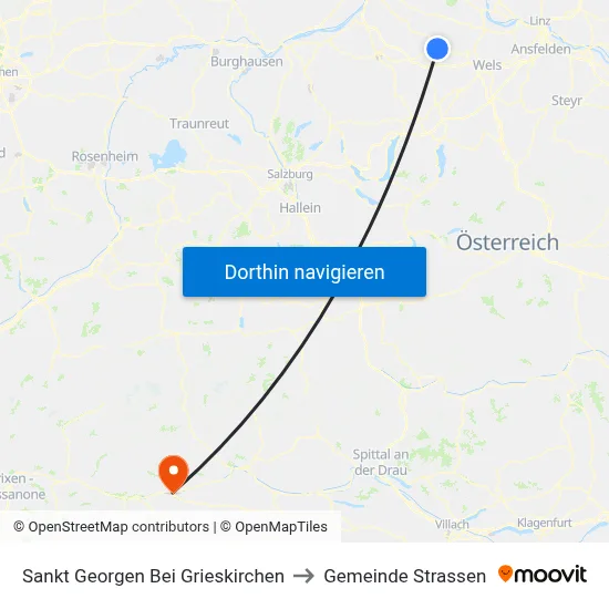 Sankt Georgen Bei Grieskirchen to Gemeinde Strassen map