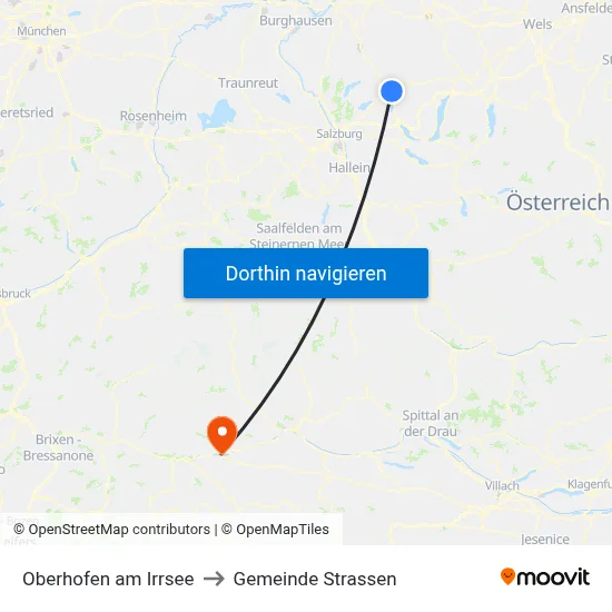 Oberhofen am Irrsee to Gemeinde Strassen map