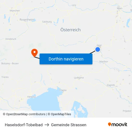 Haselsdorf-Tobelbad to Gemeinde Strassen map