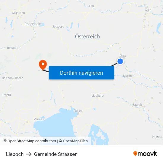Lieboch to Gemeinde Strassen map